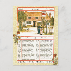 Juli 1884 Almanach. Leo, Der Löwe Postkarte