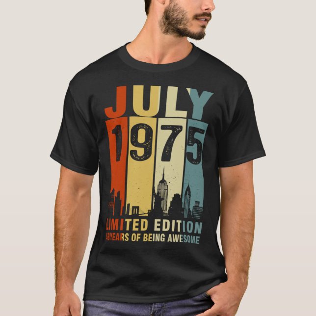 Juli 1975 48 Jahre Phantastisch Vintag T-Shirt (Vorderseite)