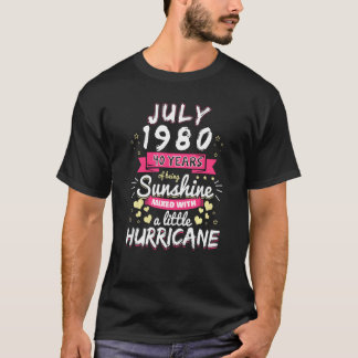 Juli 1980 Mädchen 40 Jahre Sonnenschein Mixed Hurr T-Shirt