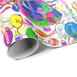 Juli, 2. Geburtstag, Geschenkpapier