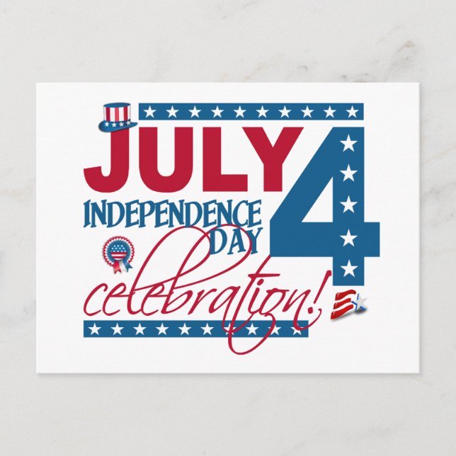 JULI 4 Celebration postcard, anpassen Postkarte (Vorderseite)