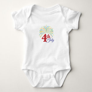 Juli 4. mit bunten Feuerwerken Baby Strampler