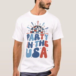 JULI-AMERIKANISCHES PARTY IN DER US-TYPOGRAPHIE T-Shirt