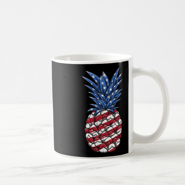 Juli Ananas American Flag Aloha Beach Kaffeetasse (Rechts)