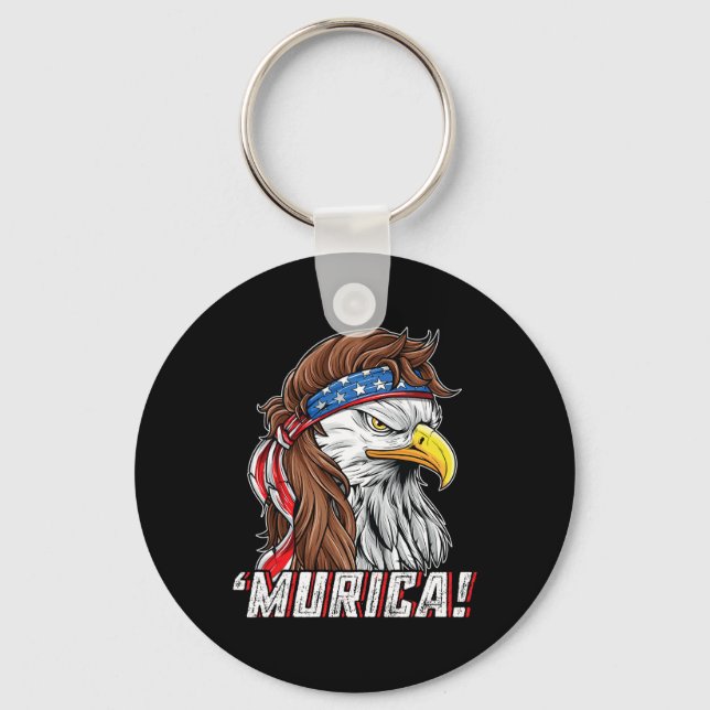 Juli Bald Eagle Mullet Murica Usa USA Merica Schlüsselanhänger (Vorderseite)
