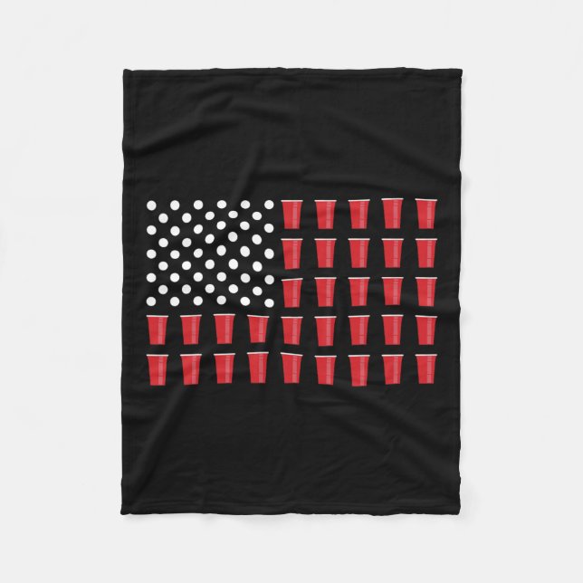 Juli Beer Pong Flag College Party Fleecedecke (Vorderseite)