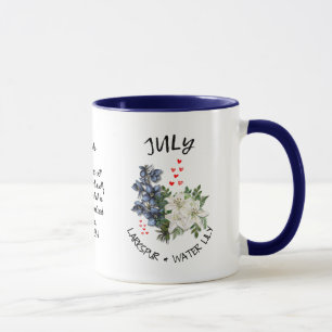JULI Birth Month Blume Individuelle Name Christlic Tasse