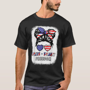 Juli Christlich Faith Family Freedom USA Flag K T-Shirt