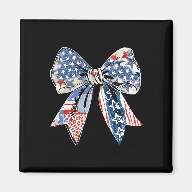 Juli Coquette Bow American Flag 1776 Indepe Magnet (Vorne)