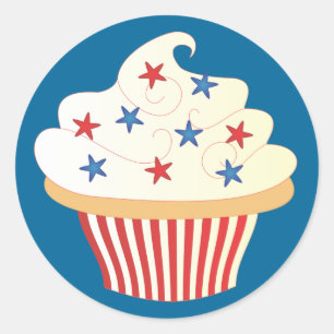 Juli Cupcake Runder Aufkleber