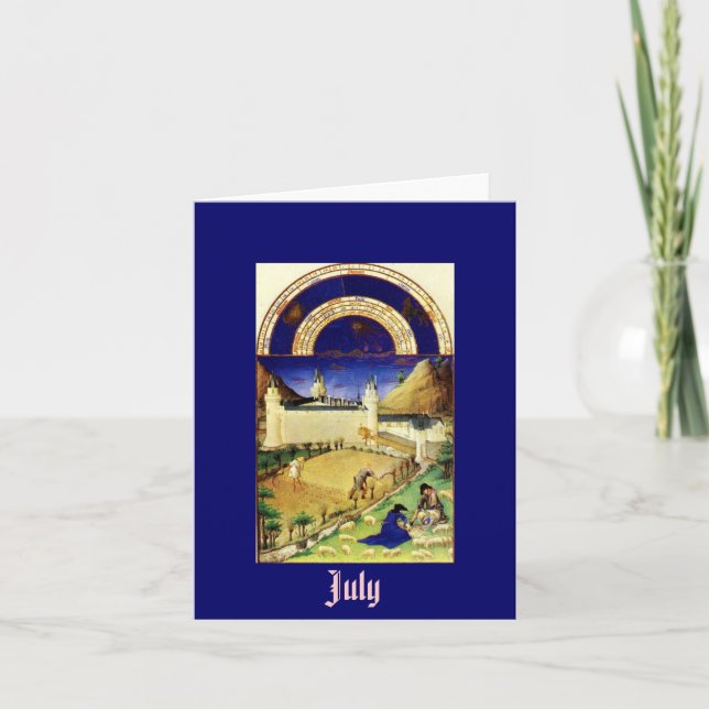 Juli, die Tres Riches Heures du Duc De-Beere Karte (Vorderseite)