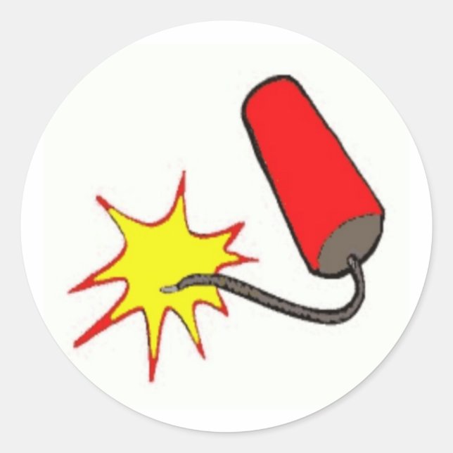 Juli Firecracker Runder Aufkleber (Vorderseite)