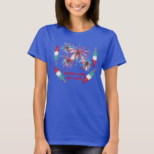 Juli Fireworks Popsicles Red White Blue USA T-Shirt