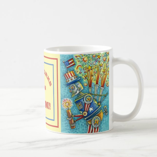 JULI FIREWORKS ROBOT, FIRECRACKER STEAMPUNK KAFFEETASSE (Rechts)