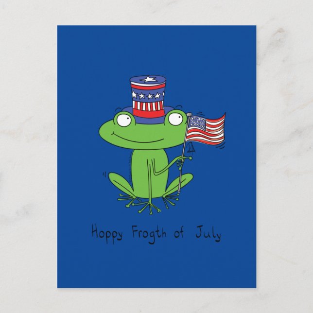 Juli Funny American Frog Postkarte (Vorderseite)