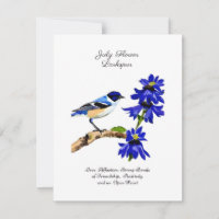 Juli Geburtmonat Blume Bluebird und Larkspur