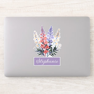 Juli Geburtstag Blume Individuelle Name Aufkleber