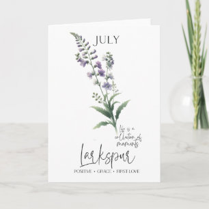 Juli Geburtstag Monat Blume Larkspur Karte