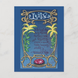 Juli Geburtstag Ruby und Goldenrod Postkarte