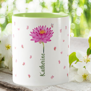 Juli Geburtstag Wasser Liege Geburtsmonat Blume Bl Zweifarbige Tasse