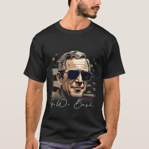 Juli George W. Bush Präsident Portrait Patr T-Shirt