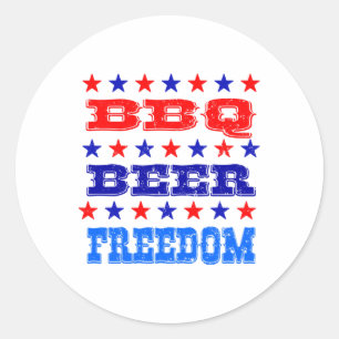 Juli Grillen Beer Freedom Shirt America Stolz Amer Runder Aufkleber