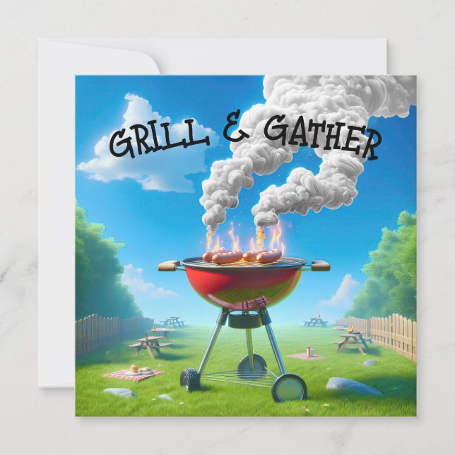 Juli GRILLEN Party Einladung (Vorderseite)