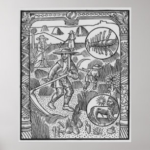 Juli, Heuernte, Krebs Poster