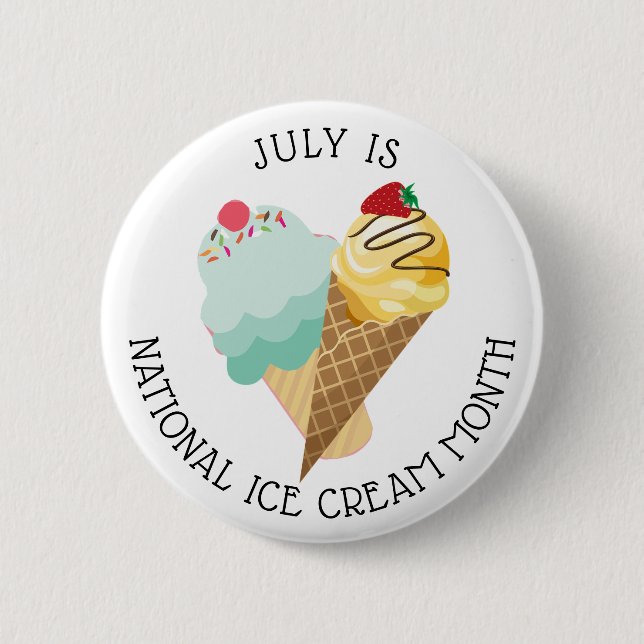 Juli ist der Knopf "Nationaler Eiskrem Monat" Button (Vorderseite)