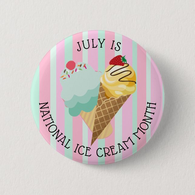 Juli ist der Knopf "Nationaler Eiskrem Monat" Button (Vorderseite)