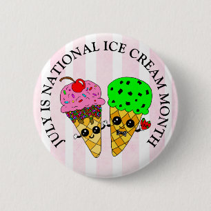 Juli ist ein nationaler Eiskremmonat Button