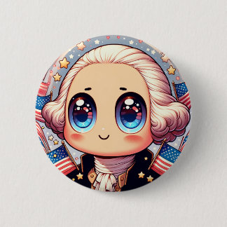 Juli Kawaii George Washington Button