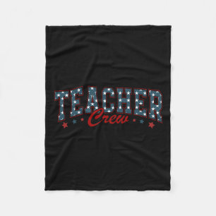 Juli Lehrerin Patriotic Shirt Lehrerin Crew Männer Fleecedecke