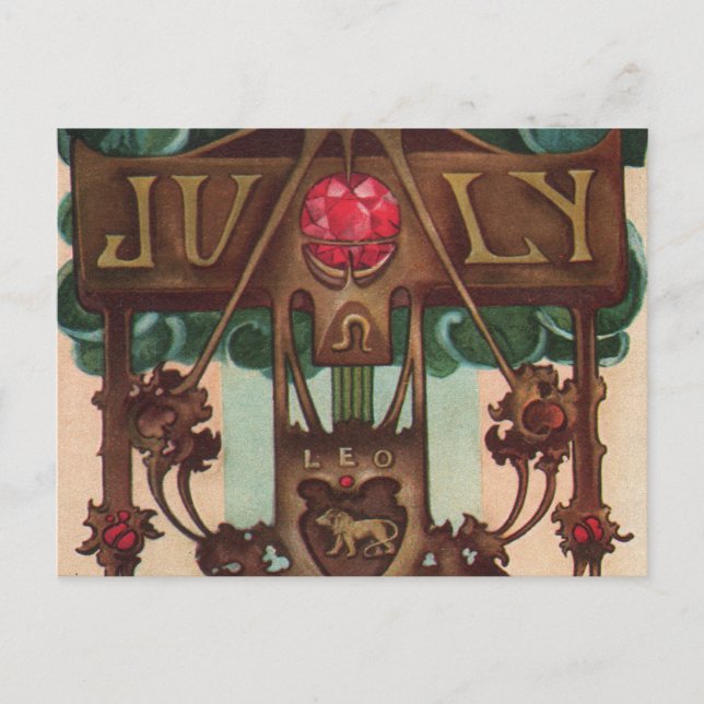 Juli - Leo Postkarte (Vorderseite)