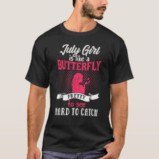 Juli-Mädchen ist wie ein Schmetterling Schön anzus T-Shirt
