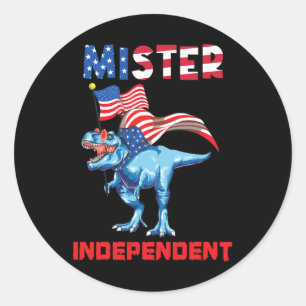 Juli Mister Independent US Flag Patriotic Boy Tod Runder Aufkleber
