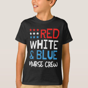 Juli Nurse Crew Scrub Tops Patriotische Krankensch