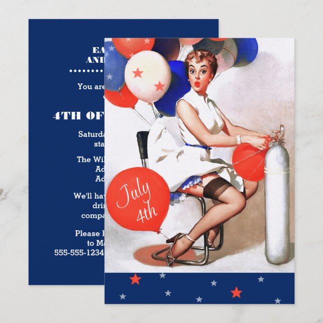 Juli Party | Retro-Button für Veranstaltungen Einladung (Vorne/Hinten)