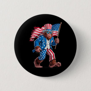 Juli Patriotic American Bigfoot Sasquatch U Button