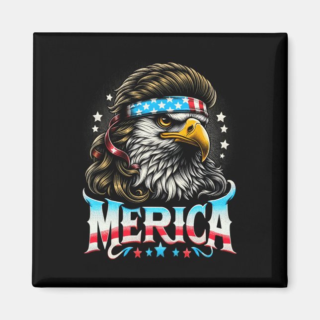 Juli Patriotic Funny Eagle 4. Juli USA Merica Magnet (Vorne)