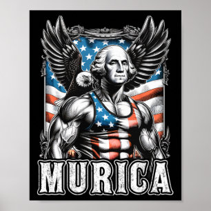 Juli Patriotic Funny George Washington 4. Juli Poster