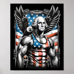 Juli Patriotic Funny George Washington 4. Juli Poster