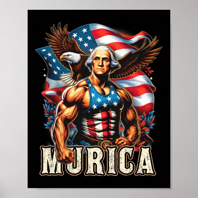 Juli Patriotic Funny George Washington 4. Juli Poster (Vorne)