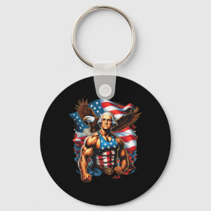 Juli Patriotic Funny George Washington 4. Juli Schlüsselanhänger
