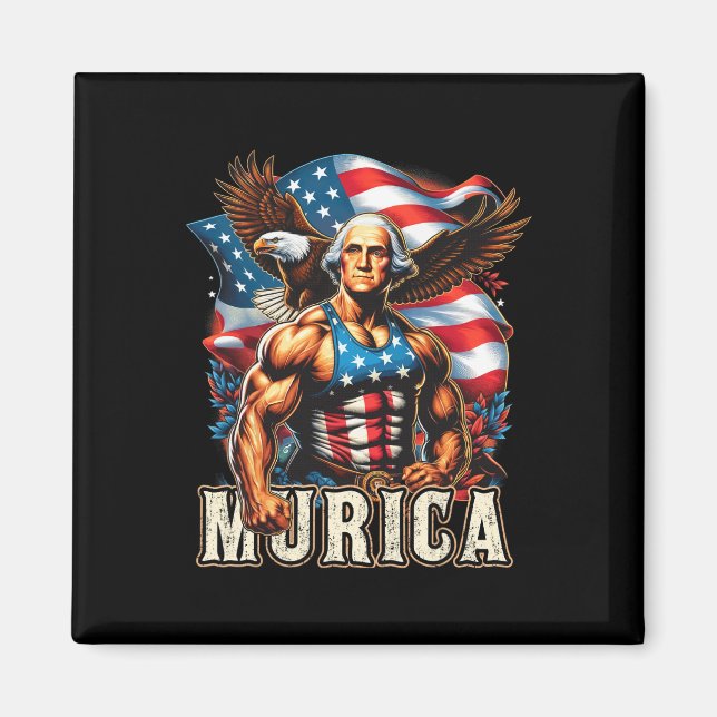 Juli Patriotic Funny George Washington Juli Magnet (Vorne)