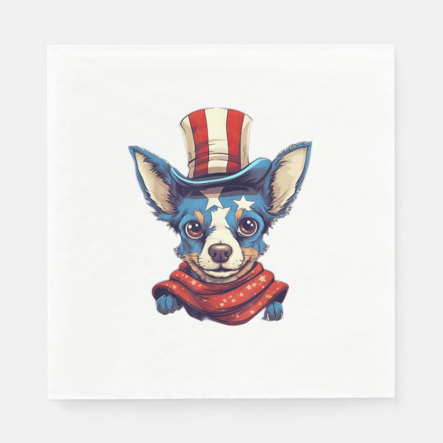 Juli Patriotic Rat Terrier Dog Serviette (Vorderseite)