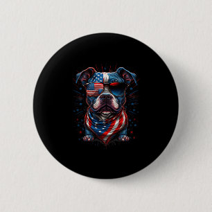 Juli Patriotic Staffordshire Bull Terrier Dog U Button