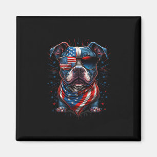 Juli Patriotic Staffordshire Bull Terrier Dog U Magnet