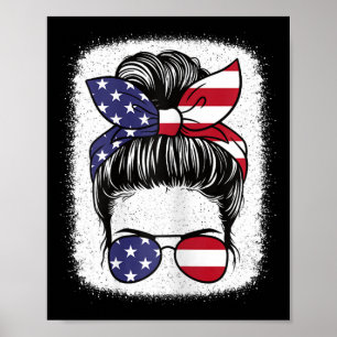 Juli Patriotische amerikanische Flagge USA Frauen Poster