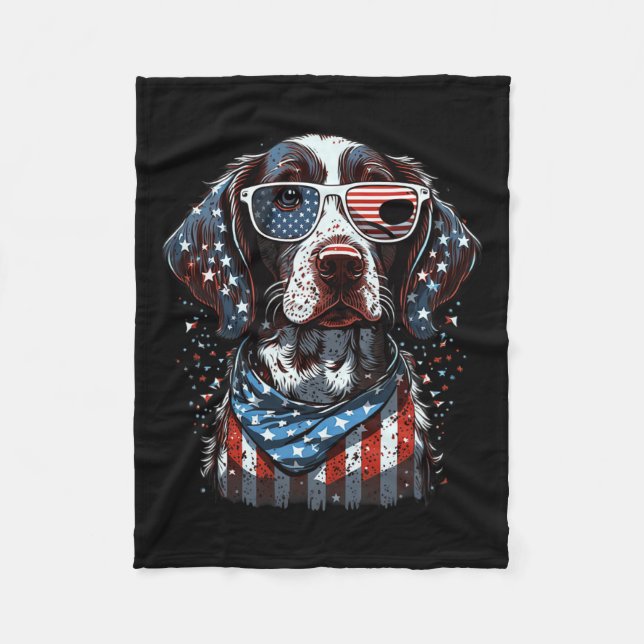 Juli Patriotischer deutscher Kurzhaarhund U Fleecedecke (Vorderseite)